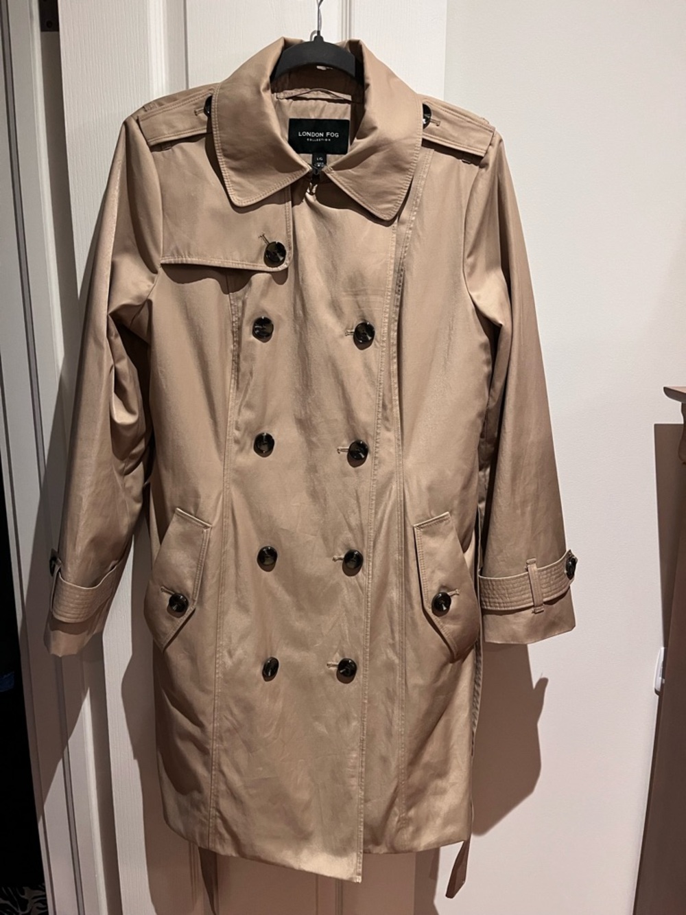 London Fog Women's Beige Double-Breasted Trench Coat